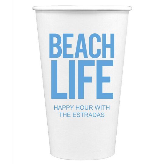 Beach Life Paper Coffee Cups